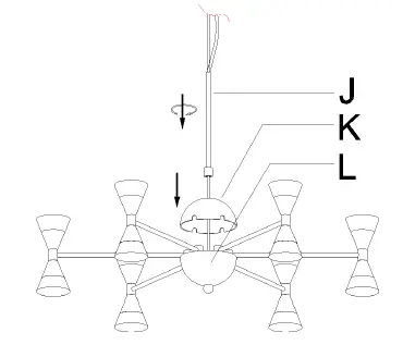 ZEVNI-A04644-24-Inch-Wide-Gold-and-Black-LED-Chandelier-FIG-6