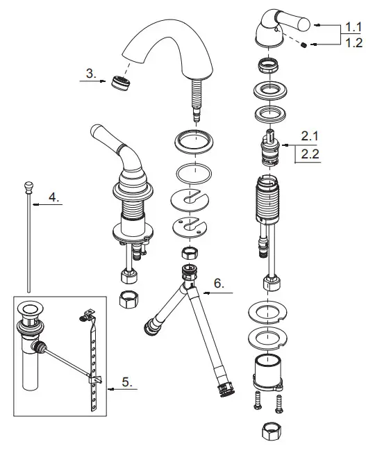 PROFLO PFWSC5260 Two Handle Lavatory - diagram