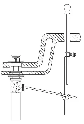 PROFLO PFWSC5260 Two Handle Lavatory - hole at top of lift rod