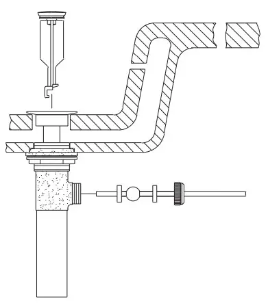PROFLO PFWSC5260 Two Handle Lavatory - into drain. Insert ball rod (