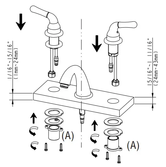 PROFLO PFWSC5260 Two Handle Lavatory - the left and right
