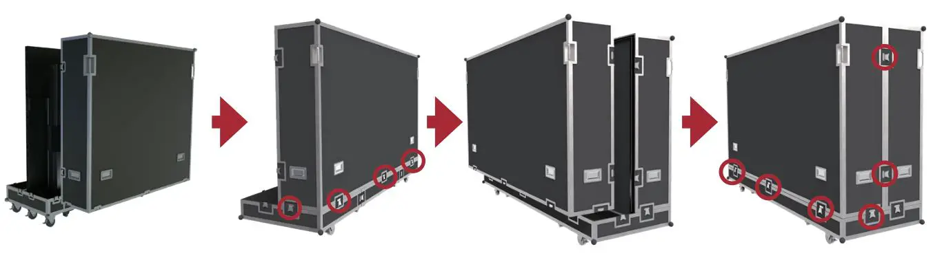 ViewSonic LDS135-151 All-in-One Direct View LED Display Solution kit - Two people will need to lift the Back Cover of the flight case