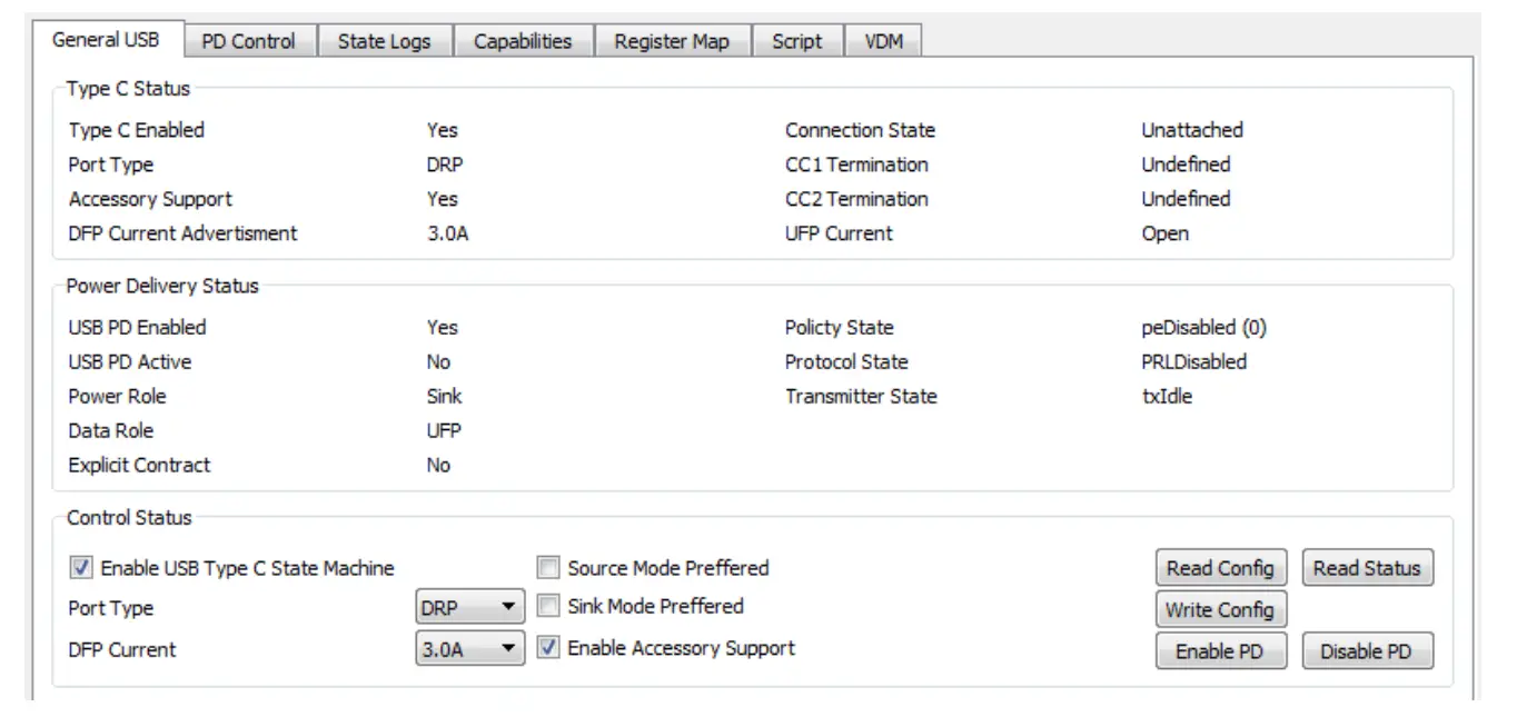 Figure 5. General USB Tab