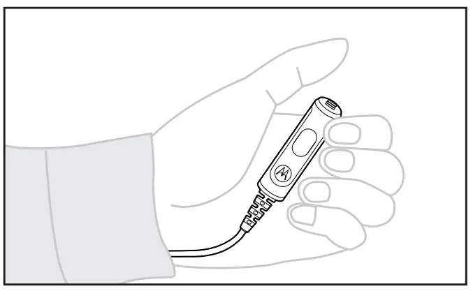 motorola 3-Wire xL Clear Tube Earpiece - Pressing PTT