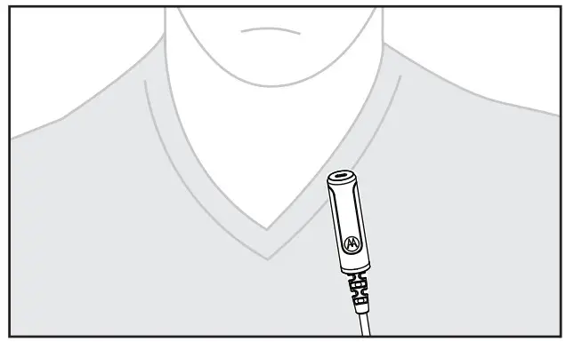 motorola 3-Wire xL Clear Tube Earpiece - Wear Position