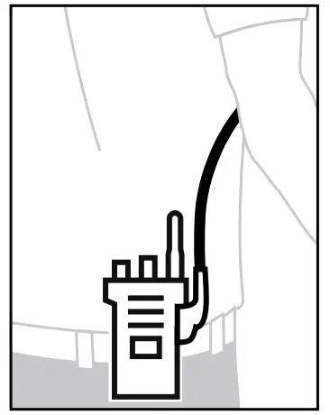 motorola 3-Wire xL Clear Tube Earpiece - recommended cable position