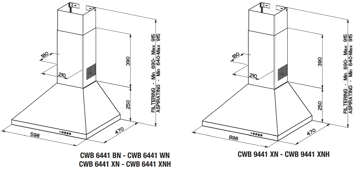 beko CWB 6441 WN Cooker Hood - Fig 1