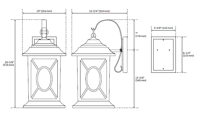 Signature Hardware 434331 20 Inch Kingston Manor Dark Bronze Outdoor 3 Light Candelabra Wall Sconce-1