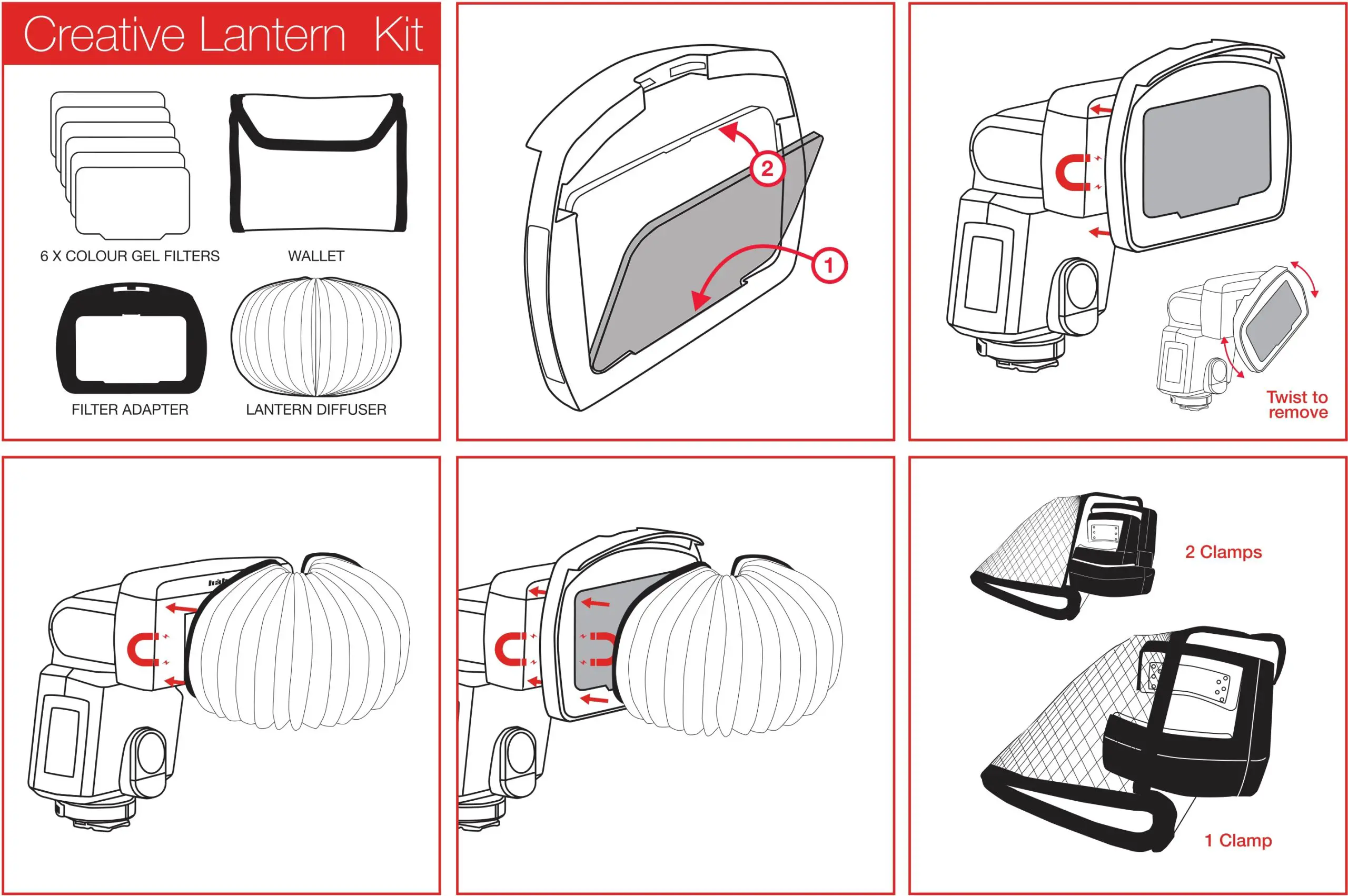 hahnel 360 Clamp Light Effects Kit and Module Softbox - Creative Lantern Kit