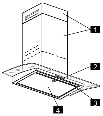 IKEA 605 269 95 BALANSERAD Wall Mounted Extractor Hood - Description of the appliance 1
