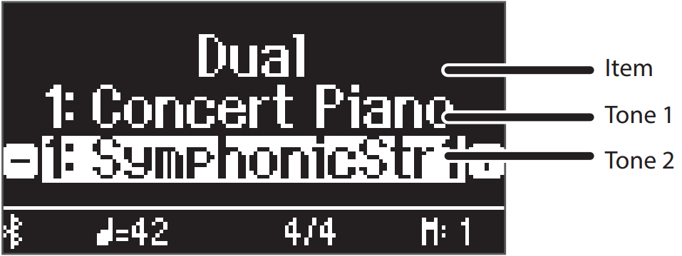 Roland GP 9 Digital Grand Piano - screen appears