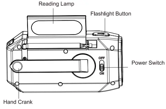 dbSOARS 38868975 Emergency Weather Radio 5000mAh Power Bank USB Charger for Cellphone - reading lamp