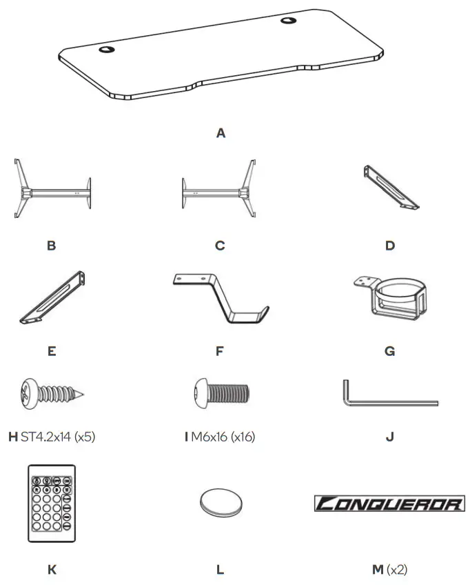 kogan ELRIPLGDKBA Ripley Gaming Desk with Lights - figure 1