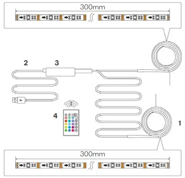 kogan ELRIPLGDKBA Ripley Gaming Desk with Lights - figure 2