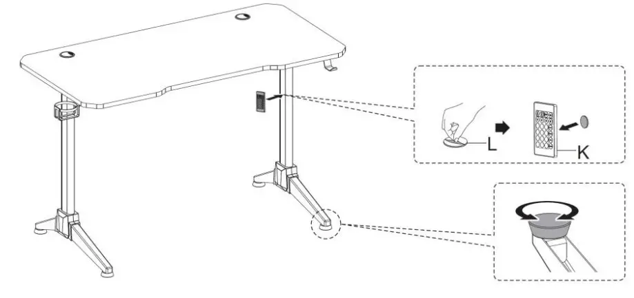 kogan ELRIPLGDKBA Ripley Gaming Desk with Lights - figure 6
