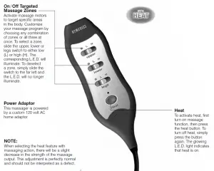 Homedics VM-150 5 Motor Full Body Massager Instruction Manual and Warranty Information