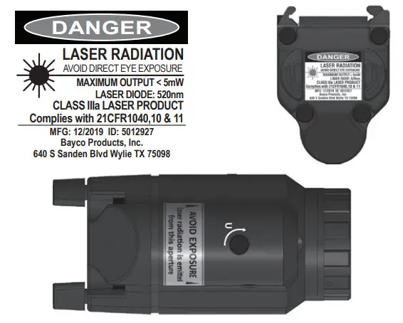 Nightstick TCM 550XL GL - LASER RADIATION