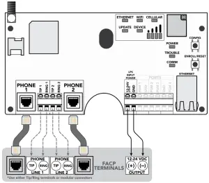 alula BAT FIRE ATT Communicator - Phone Line Capture Wiring