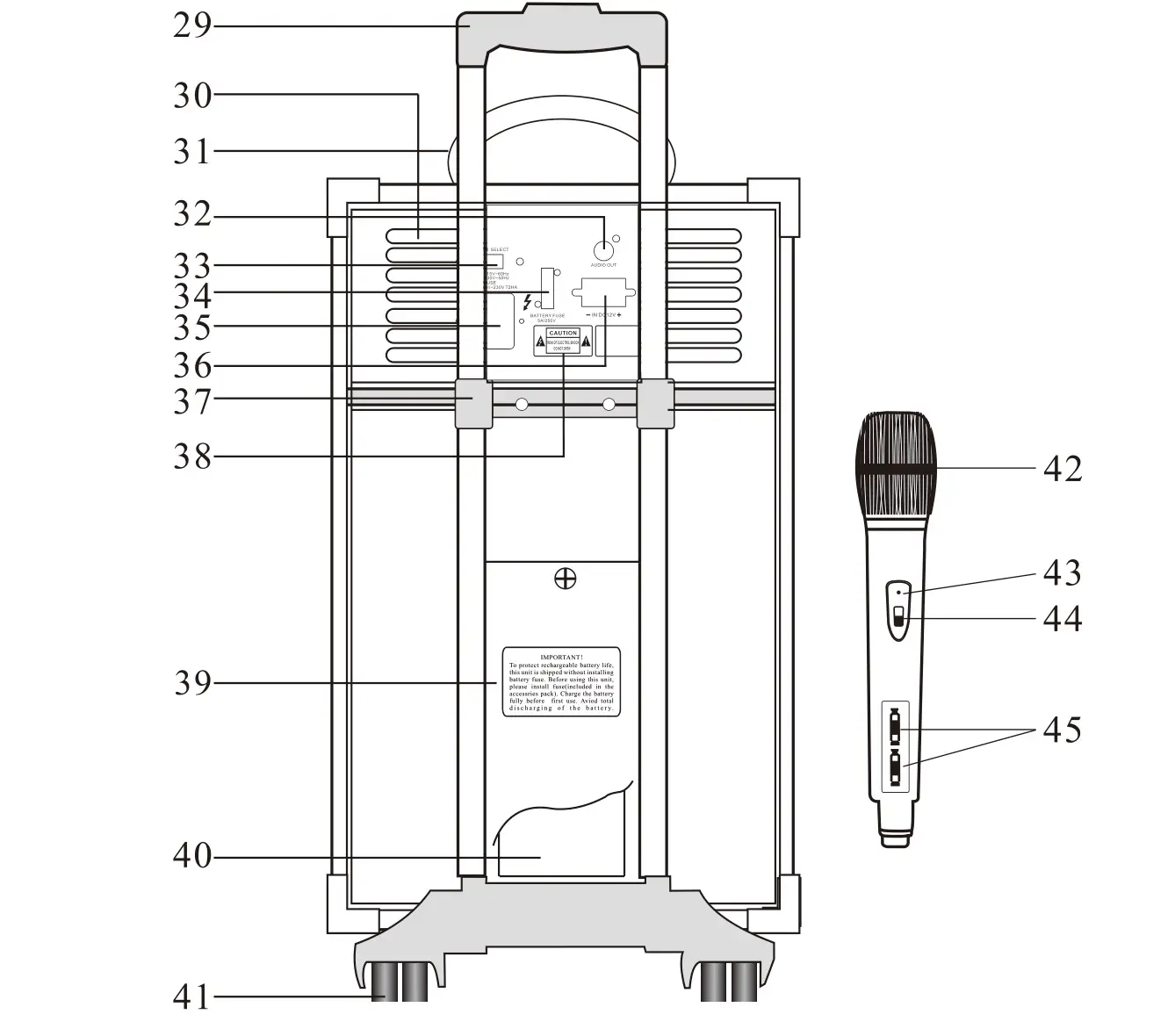 PYLE PWMA1050BT Wireless BT Portable PA Speaker System - SYSTEM FUNCTION FIGURE 2