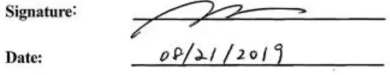 Signature and Date