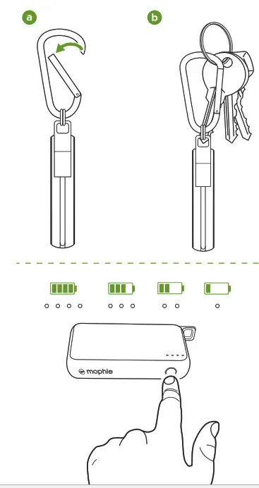 mophie Powerstation Keychain USB-C Smartphones and Wearables- B