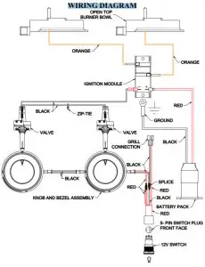 TWIN EAGLE TESB132F C 13 Inch Built In Gas Double Side Burner - WIRING DIAGRAM