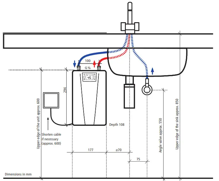 CLAGE CEX U E Compact Instant Water Heater- 4. Typical installation