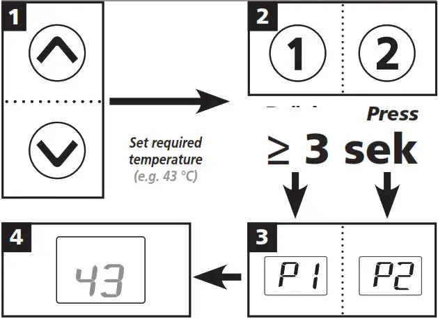 CLAGE CEX U E Compact Instant Water Heater- Store temperature