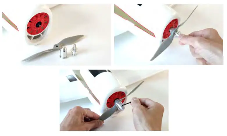 9898000043-0 Hellcat Little Nugget H-Kings 990mm Span Plug and Fly Sports-Scale F6F Hot Rod Instruction Manual - Hand tighten the spinner nut until the prop