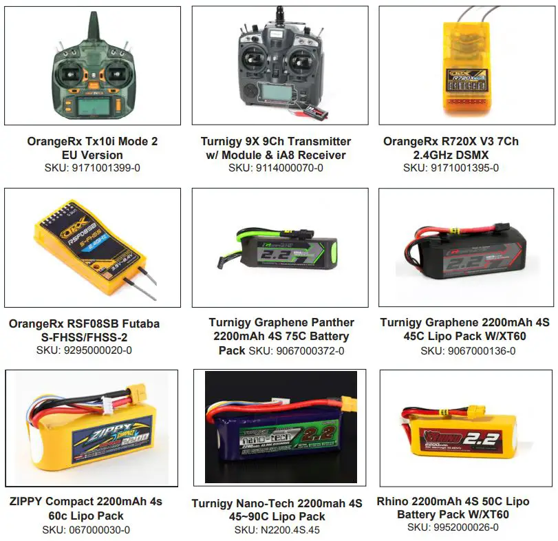 9898000043-0 Hellcat Little Nugget H-Kings 990mm Span Plug and Fly Sports-Scale F6F Hot Rod Instruction Manual - RECOMMENDED ACCESSORIES