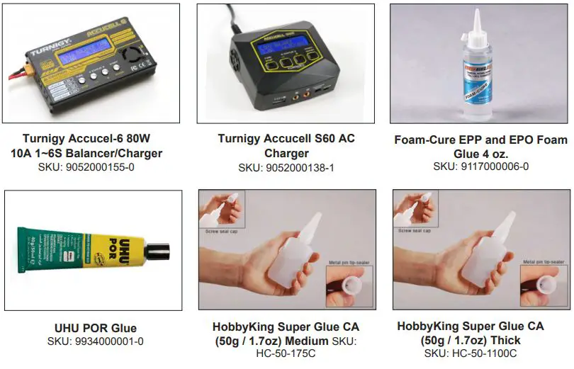 9898000043-0 Hellcat Little Nugget H-Kings 990mm Span Plug and Fly Sports-Scale F6F Hot Rod Instruction Manual - RECOMMENDED PARTS