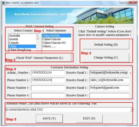Setup Software of PC