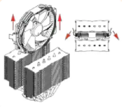 Fastening the heatsink to the CPU