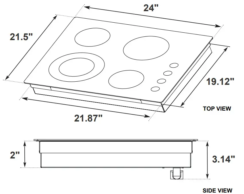 COSMO COS 244ECC Electric Cooktop - INSTALLATION REQUIREMENTS