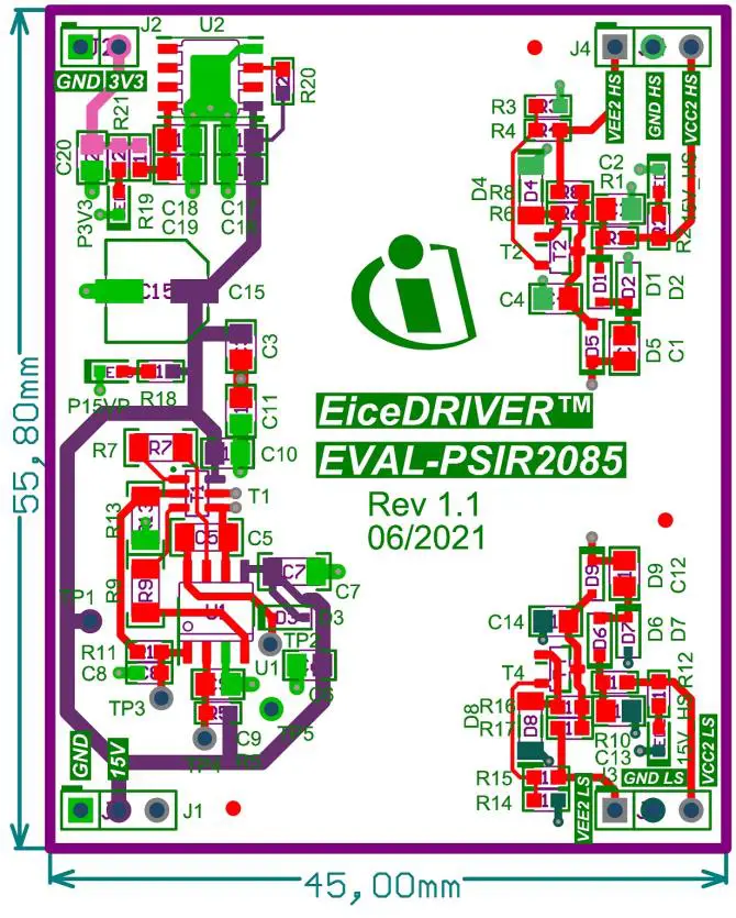 infineon EVAL-PSIR2085 Power Supply Board - Layout 1