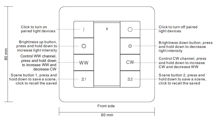 JIBE-SR-SB9001K8-CCT-RF+Bluetooth-CCT-Wall-Mounted-Remote-1