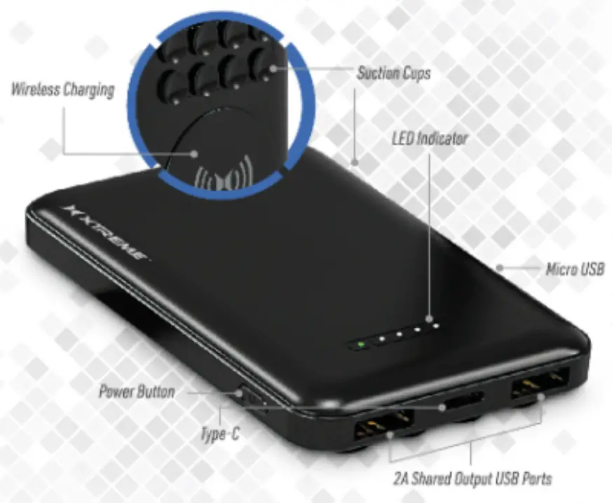 XTREME XBB80155 Wireless Charging Power Bank with Suction