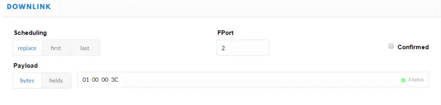 DRAGINO LoRaWAN Water Leak Downlink payload setting in