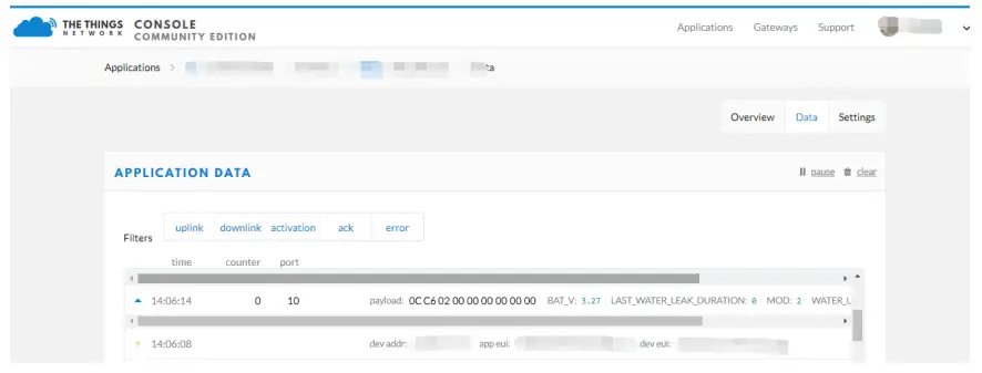 DRAGINO LoRaWAN Water Leak TTN and user