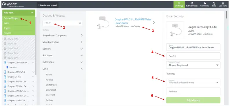 DRAGINO LoRaWAN Water Leak the following4