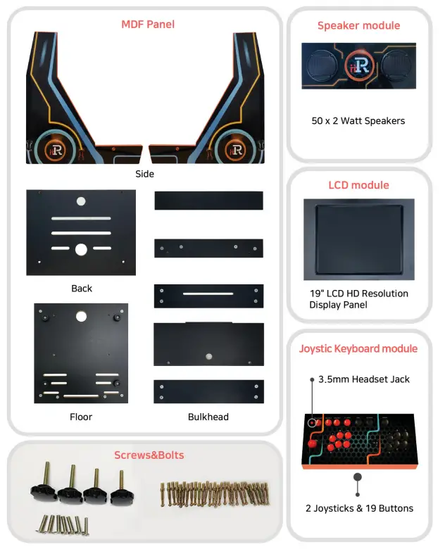 iiRCADE IRORO1 Game Console - System components 2