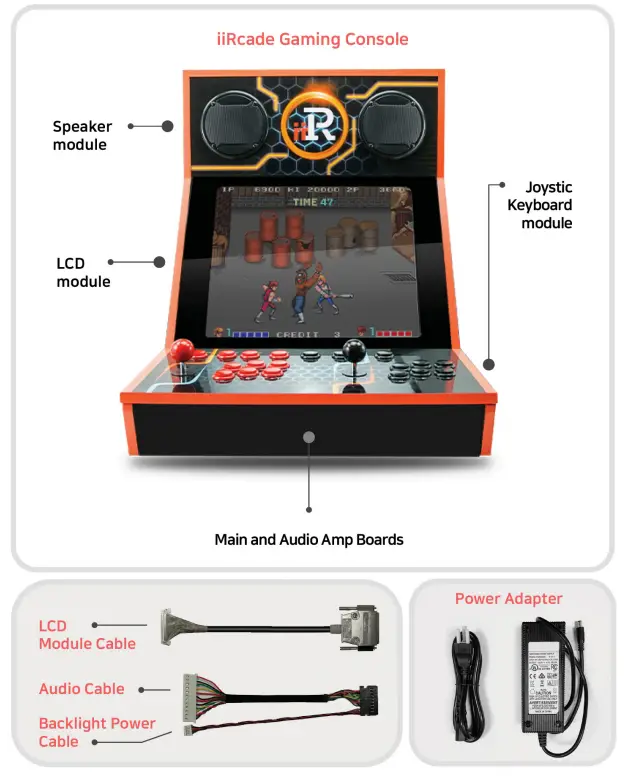 iiRCADE IRORO1 Game Console - System components