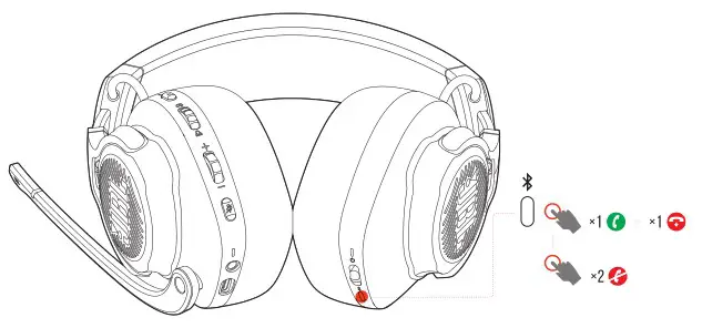 JBL Quantum 810 True Wireless Headphone - Control calls