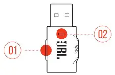 JBL Quantum 810 True Wireless Headphone - Controls on 2.4G USB wireless dongle