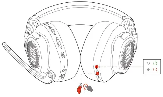 JBL Quantum 810 True Wireless Headphone - Power on