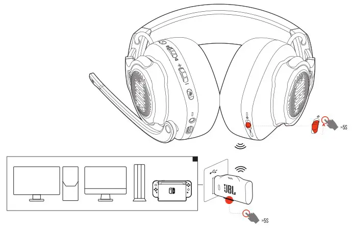JBL Quantum 810 True Wireless Headphone - To pair manually