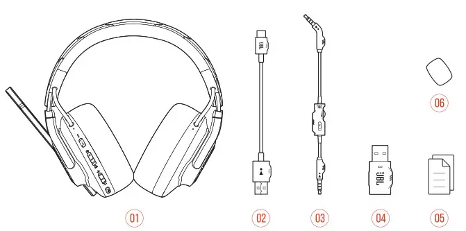 JBL Quantum 810 True Wireless Headphone - What’s in the box