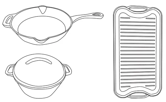 amazon basics B073Q8P6CQ Pre Seasoned Cast Iron Cookware