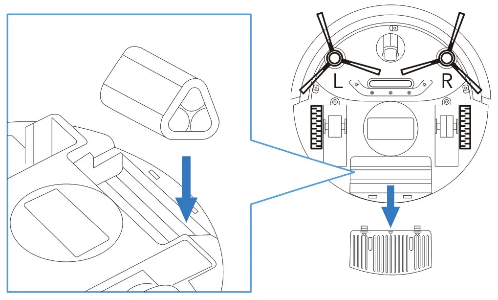 Pure Clean Mini Robotic Vacuum Cleaner Iocated in its position