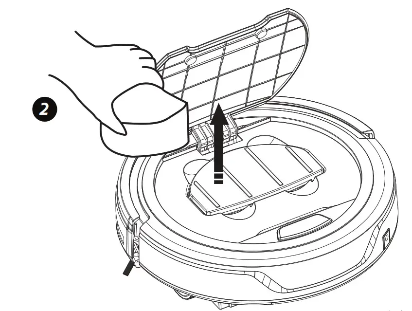 Pure Clean Mini Robotic Vacuum Cleaner Open the upper